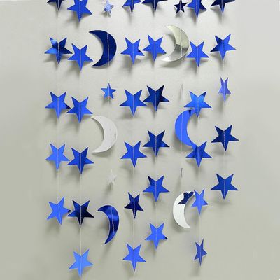 Hyvää joulukodin koristelua Twinkle Star Paper Garland Uudenvuoden joulukuusen koriste Kuunsininen
