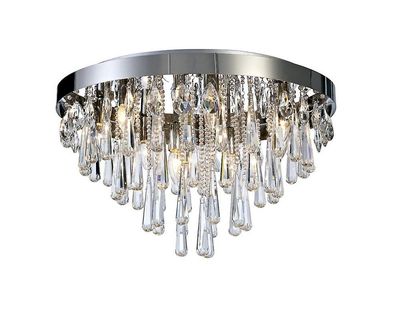 Inspired Lighting Sophia Flush Loft 8 Lys E14 poleret Krom, Krystal