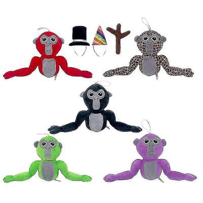 Gorilla Tag Monke pehmolelupeli ympäröivä pehmolelu nukke lasten lahjaksi Musta