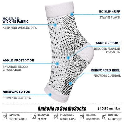 Neuropatia Kompressio sukat nilkka kaari Tuki Suojaa sukkia Musta keltainen L XL