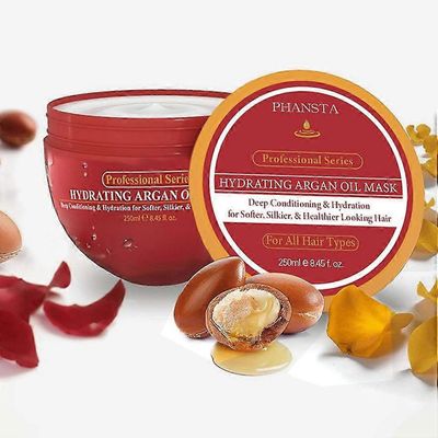 Kosteuttava arganöljyhiusnaamio ja syvähoitoaine kuiville, vaurioituneille, pörröisille hiuksille ja kaksihaaraisille, hiustenhoitonaamio korjaukse...