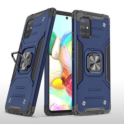 Stødsikker rustning sag for Samsung A10s med støttefod all inclusive dække blå rpc1391