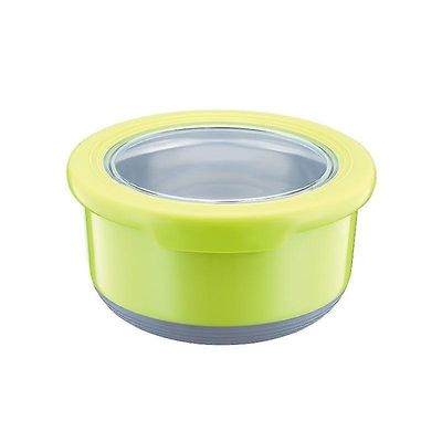 420Ml bærbar lækker madkasse rustfrit stål skål mad silikone bento madkasse til kid (grøn) 44