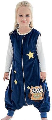 Lasten makuupussi jaloilla pehmeä pyjama tyttö poika makuupussi Tummansininen M(3-5 Jahre)