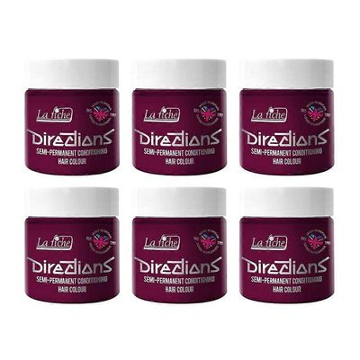 6 x La Riche Directions puolipysyvä hiusväri 100 ml purkkia - tumma tulppaani Tumma Tulip