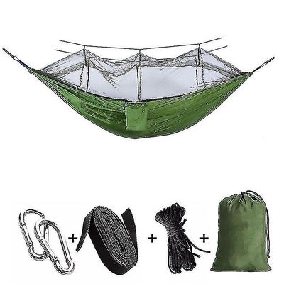 Tianzun Bärbar ultralätt utomhuscamping hängmatta 1-2 person gunga med myggnät hängande säng Army Green