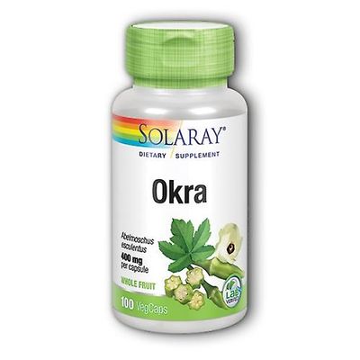 Solaray Okra, 400 mg, 100 kapselia (1 kpl pakkaus)