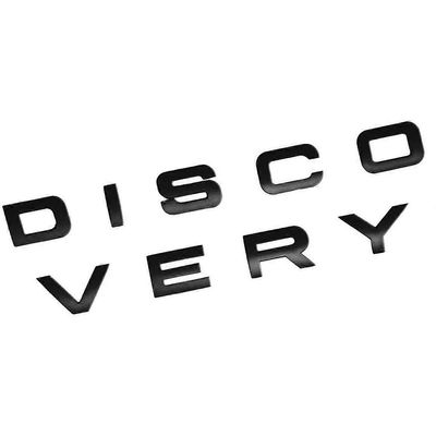 3D matta musta kirjain DISCOVERY auton takamerkki tunnus tarratarra etuhupun takatavaratilaan