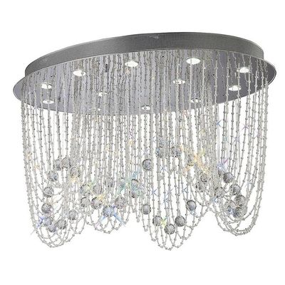 Inspired Lighting Camilla Loft Oval 12 Lys poleret Krom, Krystal