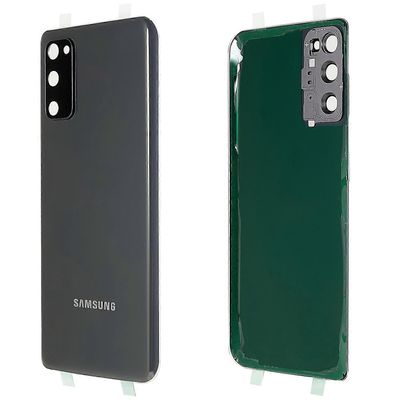 Samsung Galaxy S20 4G G980 / S20 5G G981 -akkukotelo tarralla + kameran linssin suojus Monivärinen Grey
