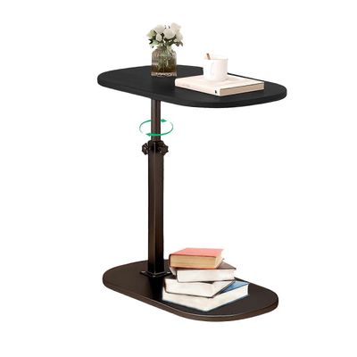 Sivupöytä TV-alusta sohvalle, korkeussäädettävä 360° kääntyvä C-pään muotoinen pöytä pieniin tiloihin, yöpöytä kylpyhuone olohuone (musta)