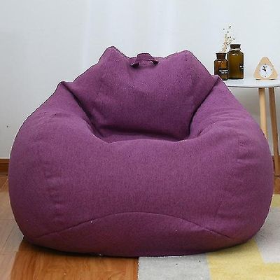Ekstra stor sækkestol Stole Sofa Sofabetræk Indendørs doven liggestol til voksne BørnIngen fyldstoffer) Lilla 80*90CM