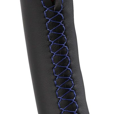 Bil rattdeksel For Fiat Bravo Doblo Opel Combo Grande Punto Linea Qubo For Vauxhall Styring Wrap Microfiber Leather Blå linje