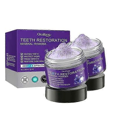 2X Uusi hampaiden restaurointimineraalijauhe, mineraalihammasjauhe, hampaiden valkaisu