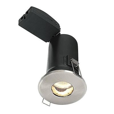 Saxby Lighting (Poole) Shieldplus Brand Bedømt 1 Lys Badeværelse Forsænket Lys Satin Nickel Plate, Glas IP65, GU10