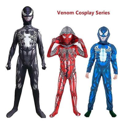 Halloween Venom Superhero Kids And Adults Uusi kokoelma bodyja ja lihaspukuja, pukuja, lasten syntymäpäiväjuhlalahjoja H_a Punainen musta 150
