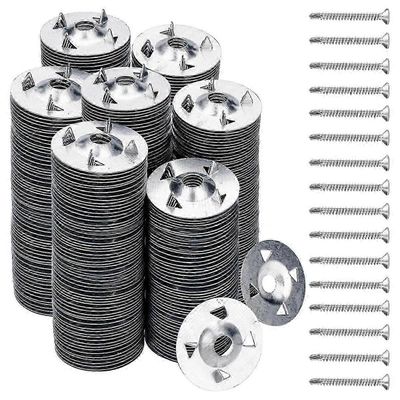 300kpl vaahtolevykiinnikkeitä, aluslevyjä vaahtolevypaneelien, vaahtolevyruuvien asennukseen ja oli Hopea