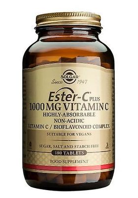 Solgar Ester-C Plus 1000 mg C-vitamiini tabletteja, 180