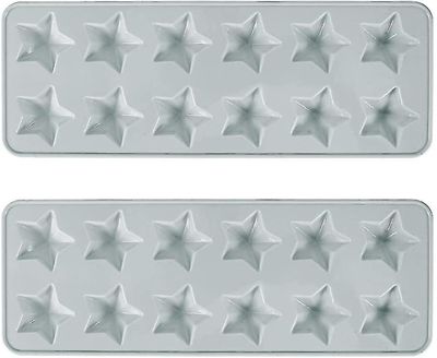 2 Pack 12 Stjerner Candy Mold, Silikone Mould Cake For Slik Cake (blå)