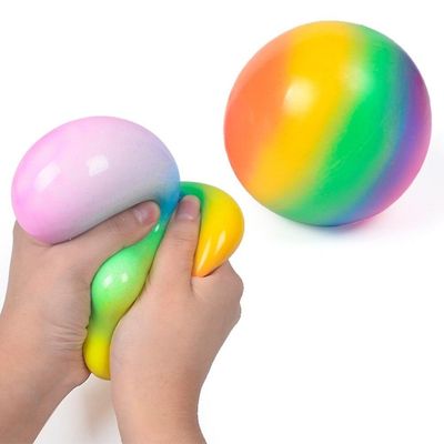 Rainbow Balls Farverige Soft Squeeze Squishy Bolde Legetøj til børn Børn Voksne Stress Relief Funny Legetøj