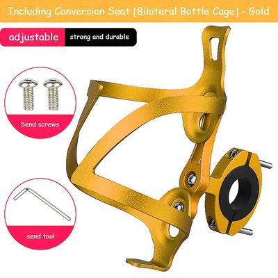 Aluminium Alloy Cykel kedelholder integreret mountainbike dobbelt stil vand kop holder guld Bilateral base style