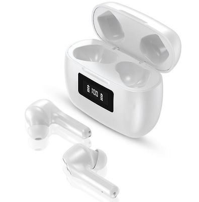 Coosilo Ægte trådløse ørepropper Bluetooth 5.0-hovedtelefoner, berøringskontrol støjreduktion hvid
