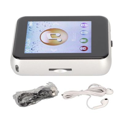 Mp3 Bluetooth-spiller Hifi Lossless 1,8 tommers berøringsskjerm støtte opptak 8g mp3-spiller med høyttaler elektronisk bok Sølv