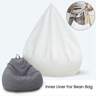 Ny Innerforing For Bean Bag Chair Coer Stor Enkel rengjøring Sofa Seat kulewhite 100x120cm