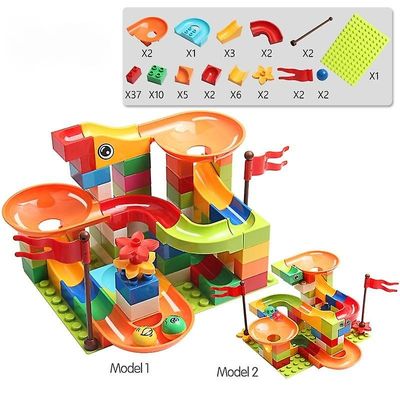 Ebox Marmor race køre store blok kompatible by bygning tragt slide diy legetøj 77 pieces