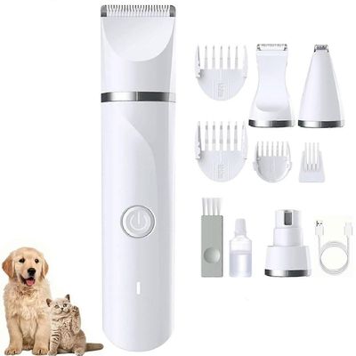 Multitrim Pro -koirankarvanleikkuri - 4-in-1 ladattava ja hiljainen leikkuri koirille ja kissoille, tassuille, korville, kasvoille ja vartalolle