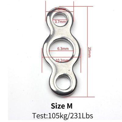10stk Heavy Duty Fishing Connector Jigs Lure Hook Sømløs rustfrit stål 8 formede løkker kæde ring M