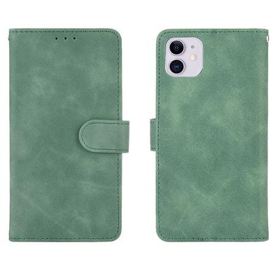 Etui til iphone 11 Cover Premium læder med kortholder Flip Folio magnetisk etui etui - sort Grøn
