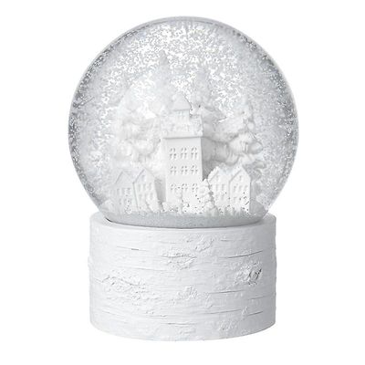Heaven Sends Himmelen sender White Town Scene Christmas Snow Globe