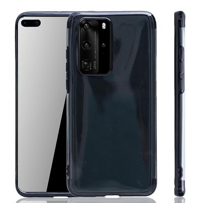 König Mobiltelefonetui til Huawei P40 sort - klar - TPU silikone etui bagcover beskyttelsesetui i gennemsigtig sort
