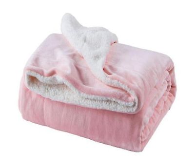 Handuo Lam Uldne Tæppe Dobbeltsidet Velvet Bed Blanket Microfiber Fluffy tæppe til seng eller sofa lyserød2 150*200cm