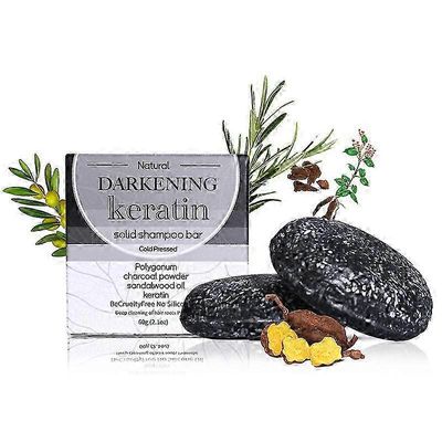 Bambu Charcoal shampoo Bar, Anti Grey Bar, Hiusten tummentava shampoo harmaita hiuksia vastaan, Luonnollinen hiussaippua miehille ja naisille 2 kpl