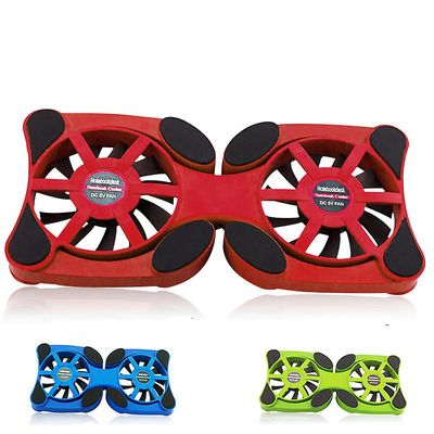Laptop Fan Laptop Cooler Notebook Fan Cooler Kølepude Dobbelt USB Fans For 14inch Laptop Kølepude Tilbehør Rød