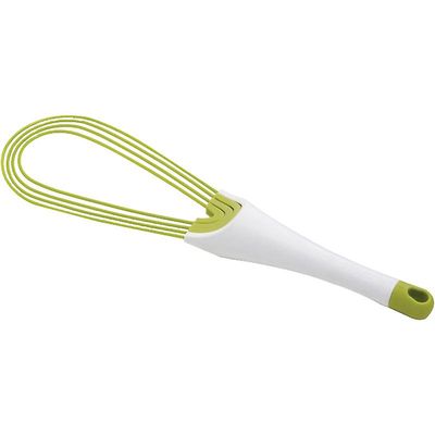 Szczw Twist Whisk- litteä vispilä ja ilmapallovispilä - sopii tarttumattomille astioille, silikoni, vihreä