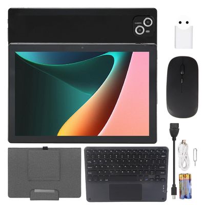 10,1 tommer tablet multifunktion 8GB Ram 256GB Rom 5Gwifi 4G netværk 2 i 1 Tablet PC med etui tastatur mus 100240v sort EU-stik