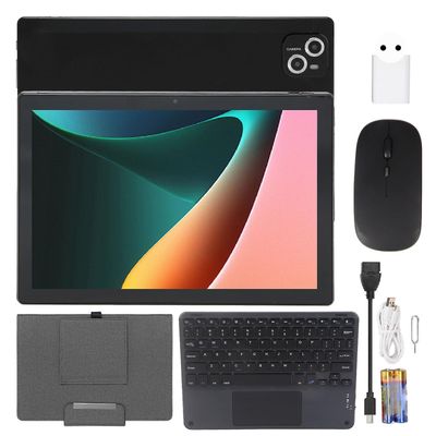 10,1 tuuman tabletin monitoimilaite 8 Gt RAM 256 Gt ROM 5gwifi 4G verkko 2 in 1 tablet PC kotelon näppäimistöhiirellä 100240V musta EU-pistoke