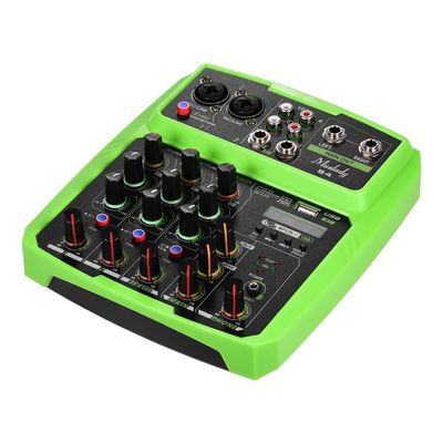 Allbestlife Muslady B4 Bærbar 4 kanaler Audio Mixer Usb mixer mixer grøn eu plug