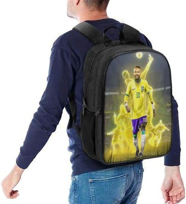 LOPUCK Neymar lasten reppu muoti hauska reppu kirjalaukku pojille ja teini-ikäisille 3D-tulostettu jalkapalloilija Koululaukut pojille 16 tuumaa 16...