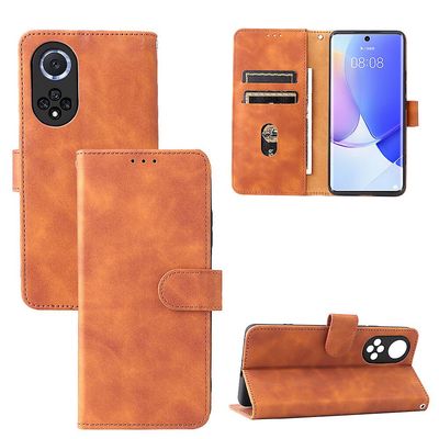 Etui til Huawei Nova 9 Cover Premium læder med kortholder Flip Folio magnetisk etui etui - sort Brown