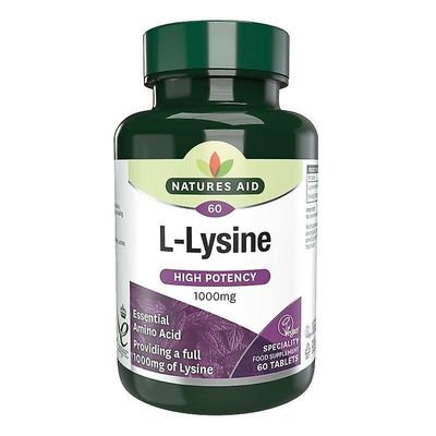 Natures Aid Luonne ' s tuki L-lysiini 1000mg tabletit 60 (129720)