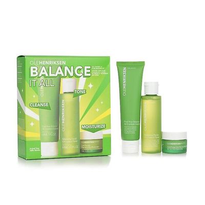 Ole henriksen balance it all öljynhallinta & huokosten jalostussetti: puhdistusaine 60ml + kasvovesi 65ml + kosteusvoide 15ml 3kpl