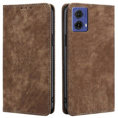 Motorola Moto G85 5G / S50 Neo 5G -kotelolle RFID-estävä lompakko nahkainen puhelimen kansi - ruskea Monivärinen Brown