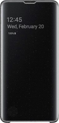 Samsung Galaxy S10 suojaava kirkas näkymä folion kansikotelo - musta
