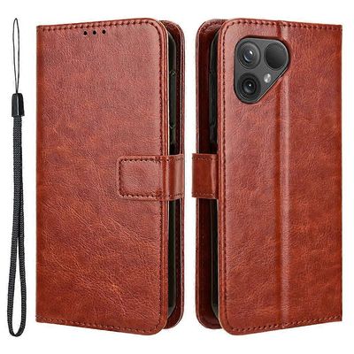 Fairphone 5 Case Crazy Horse Texture Phone Flip nahkakansi