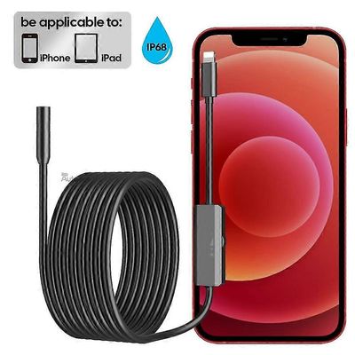 endoskooppikamera iPhonelle omena 8mm autot endoskooppinen kova viiva IP68 vedenpitävä 8 leds reikätarkastus iPhonelle iOS: lle 1M