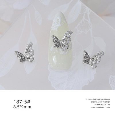 Zircon smykker Metal Pearl Bow Vedhæng Heart Diamond Nail Dekoration Materiale 1875